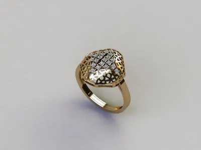 STL 3DM Women Ring Womens Ring Diamonds With Stone Model 3D print model