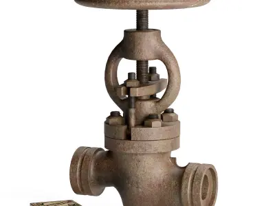 Pipeline industrial valves set  3D model