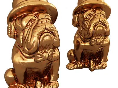 Boxer dog figurine 3D model