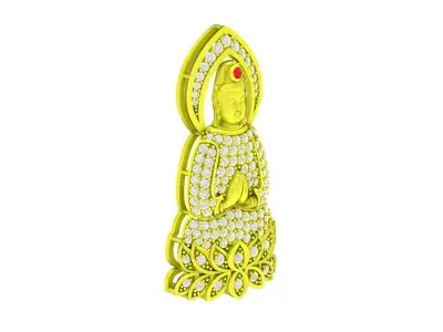 6022 luxury chinese buddha diamond pendant 3D print model