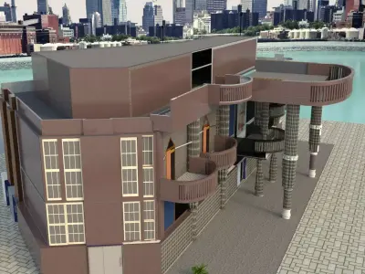 Use free SketchUp 3d house exterior modeling design 3D model