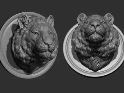 Tiger head  bust 3D print model