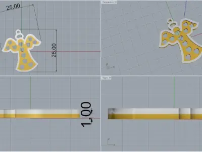 angel pendant 3D print model