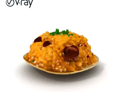 Delicious Risotto with Mushrooms Model Pack Low-poly 3D model