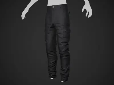Black Snowboard Pants Style 1 Low-poly 3D model