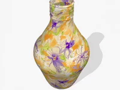 Decorative Flower Pot Low-poly 3D model