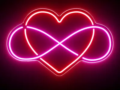 Infinity Heart Neon Sign 3D model