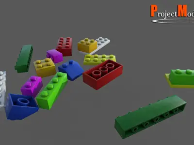 BuildingBlock-Pack001 lego brick Low-poly 3D model