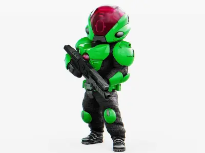 Cyber Soldier Rigged for Unreal Engine - Unity - MIXAMO 3D model