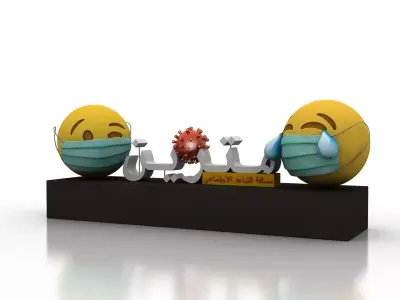 Social Distancing model for coronavirus Low-poly 3D model