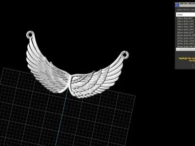 Angel wing pendant  model 300 3D print model