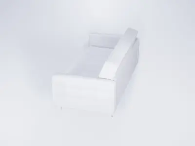 Low Poly White Luxury Modernist Sofa - Stylized Static Model 3D model