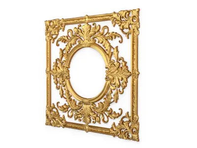 Plaster decorative frame ornament 02 3D model