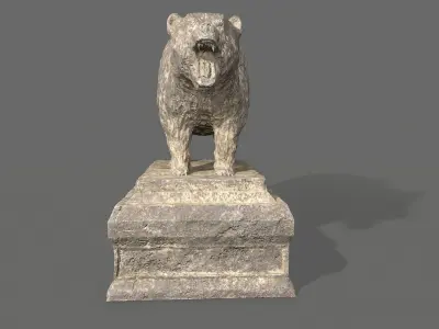 Bear Statue 2 Low-poly 3D model
