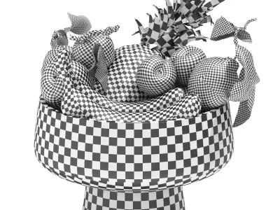 bowl of tropical fruits 05 3D model