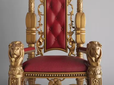 Royal Thron Chair 3D model 02 3D model