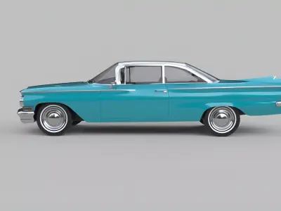 Generic Vintage American-Style Coupe Low-poly 3D model