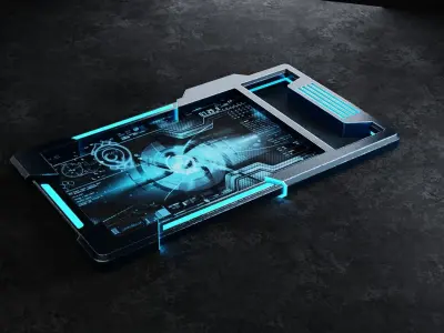 sci-fi tablet Low-poly 3D model