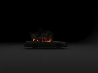 Burning car vdb 3D model