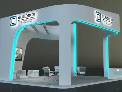  Booth Exhibition Stand a668 3D model