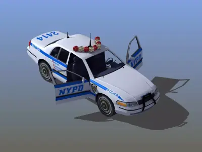 Police Car with Interior 3D model