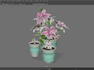 Handpainted Lillies by Brin Z Prince Low-poly 3D model
