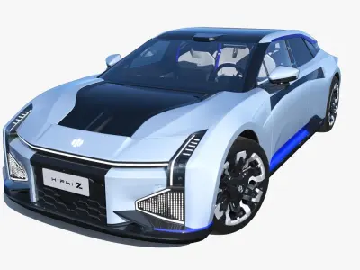 HiPhi Z EV 2023 with interior 3D model