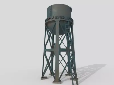 Water Tank Tower Low-poly 3D model