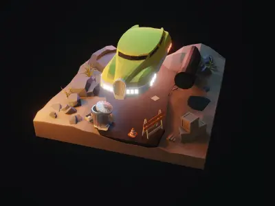 Cartoon HoverCar 3D model
