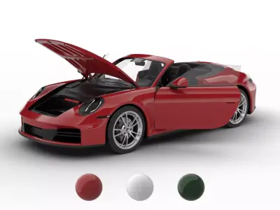 Porsche 911 Carrera Cabrio 2025 HQ 3d model 3D model