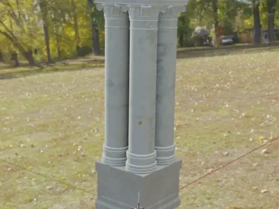column classic 4x Low-poly 3D model