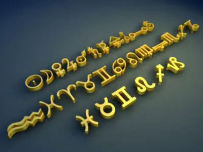 Zodiac Magic Symbols 3D model