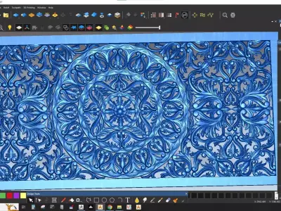 Rectangle Mandala carved 3D model