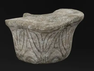 Broken Greek Column Top Low-poly 3D model