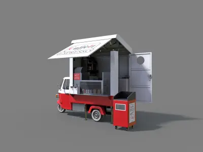 Food Truck Low-poly 3D model