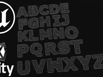 mazes letter Low-poly 3D model