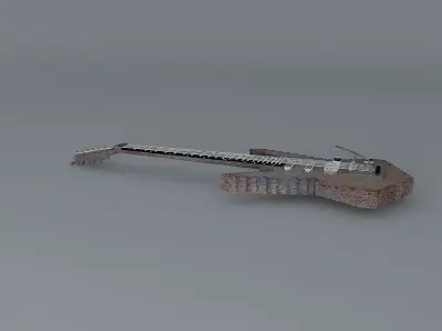 Rusty saw blade guitar Free 3D model