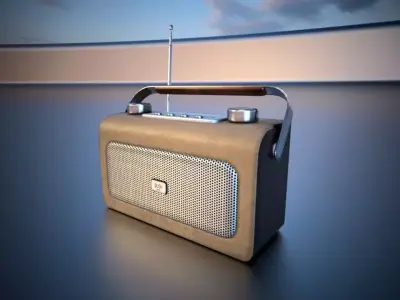 Bush Retro Style Digital Radio Low-poly 3D model