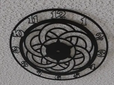 mandala wall clock decoration 3D print model