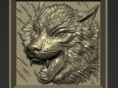 Wolf Head A14 3D print model