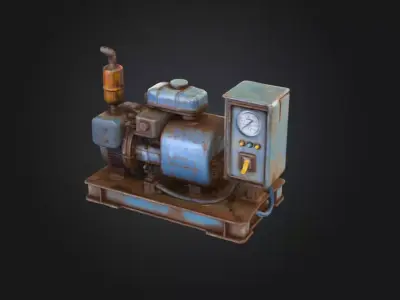 Rustic Generator Low-poly 3D model