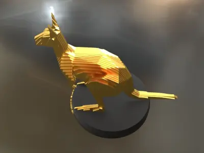 Parametric Kangaroo Low-poly 3D model