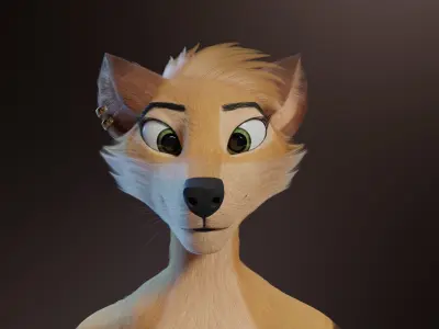Catalina Anthro Fox 3D model