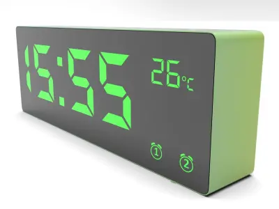 CLOCK BLUEGREEN GREEN Low-poly 3D model