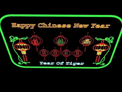 Chinese  New Year  Neon Symbols   3D model