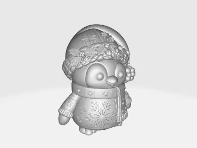 Adorable Christmas Penguin Figurine 3D print model