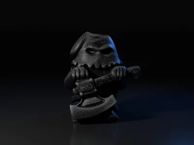 silver executioner figurine 3D model