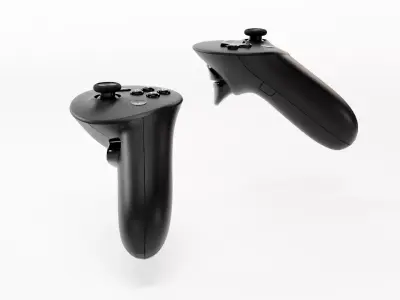 Steam Frame VR controllers Low-poly 3D model
