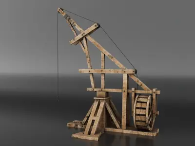 Medieval Lifting  Device Low-poly 3D model