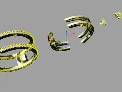 Messika Ring Gold 3D print model 10